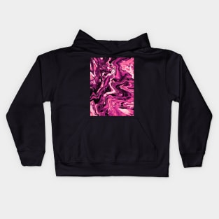 Going Nuclear - Abstract Acrylic Pour Painting - Hot Pink Variant Kids Hoodie